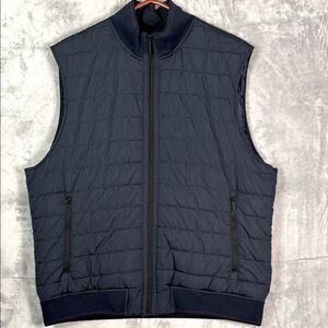 Perry Ellis Navy Blue Full Zip Puffer Vest Size XXL